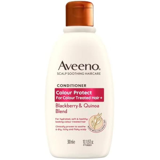 Aveeno COLOUR PROTECT BLACKBERRY AND QUINOA SCALP SOOTHING CONDITIONER FOR COLOUR TREATED HAIR 300ML. - Image 1